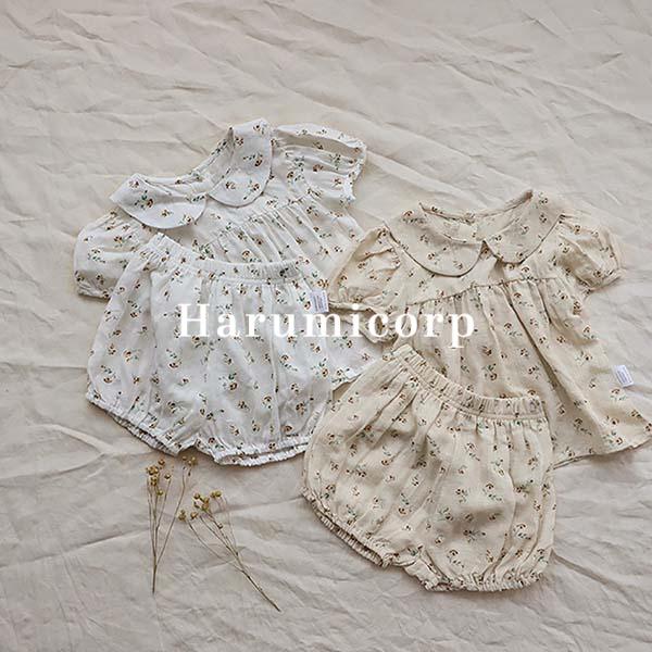 ベビー服 セットアップ 女の子 男の子 上下セット キッズ 子供服 シャツ 半袖 ショートパンツ 花柄 おしゃれ 可愛い 赤ちゃん 新生児 ルームウェア 部屋着 韓国こども服 春 夏 誕生日 出産お祝