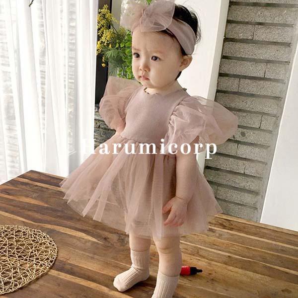 ロンパース 女の子 ヘアバンド付き ベビー服 ワンピース キッズ ドレス 子供 結婚式 フォーマル 子供服 新生児 赤ちゃん おしゃれ 可愛い 子ども服 誕生日 初節句 出産お祝い プレゼント お食い