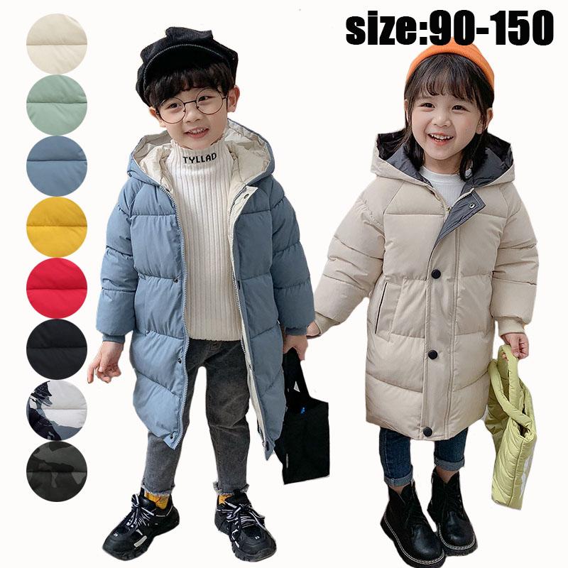 ジャンパー キッズ アウター 中綿コート ジャケット キッズ バイク ジャケット子供服 上着 ミドル丈 暖かい 女の子 男の子 ジュニア 軽量 厚手 ロング丈 秋冬 防寒 無地 可愛い あったか フー